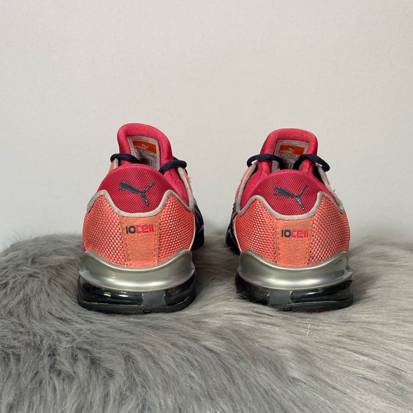 Puma 10 Cell Women Pink Grey Running Shoes - Picture 4 of 8